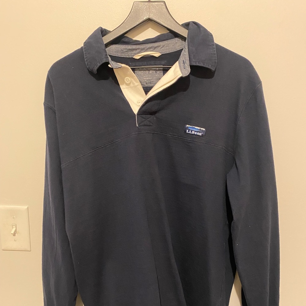 Men’s LL Bean Rugby Polo - Navy - L